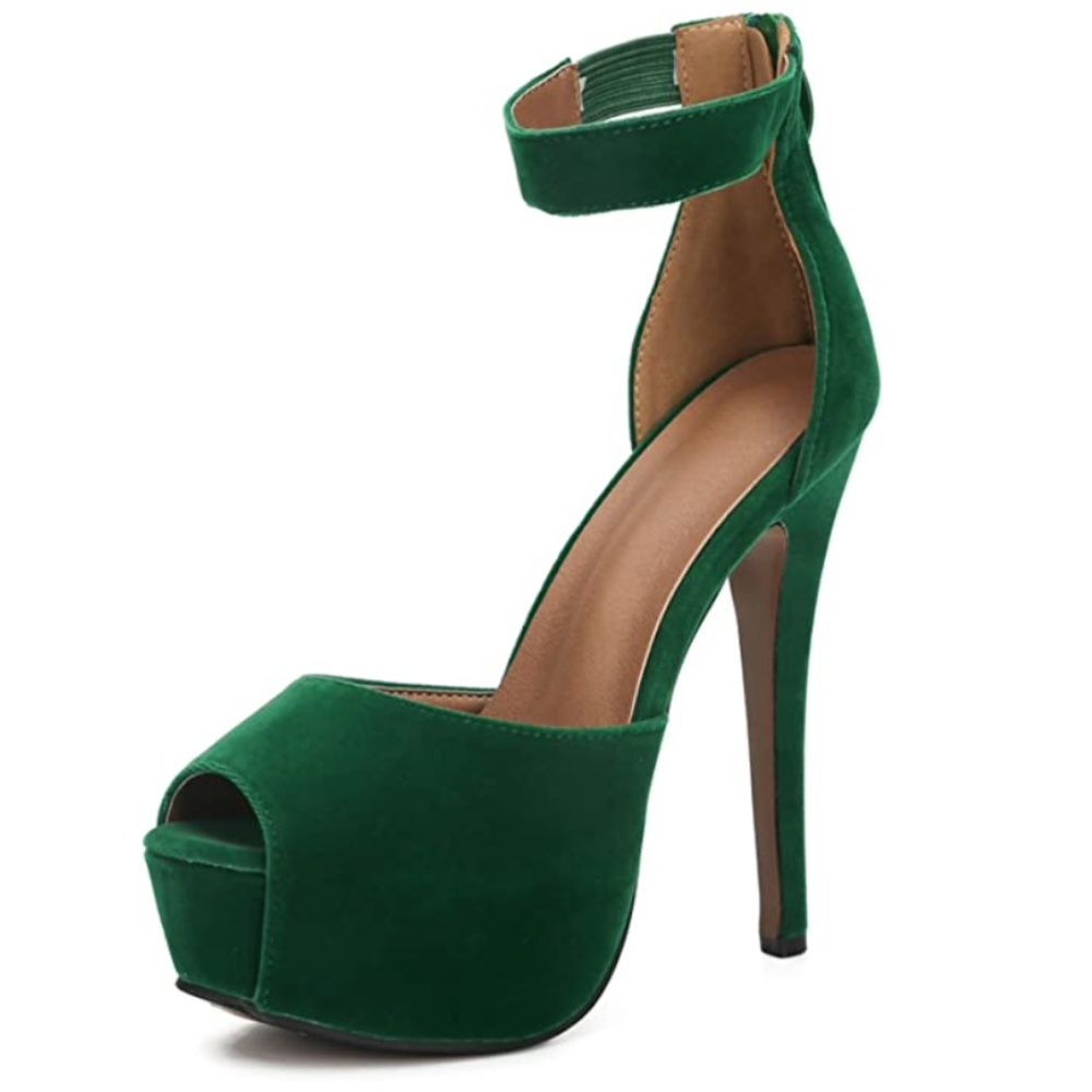 Ankle Strap High Heels Platform Peep Toe Heels